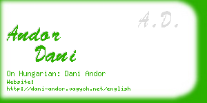 andor dani business card